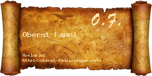 Oberst Fanni névjegykártya